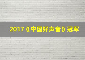 2017《中国好声音》冠军