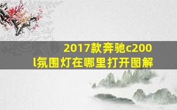 2017款奔驰c200l氛围灯在哪里打开图解