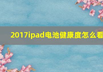 2017ipad电池健康度怎么看