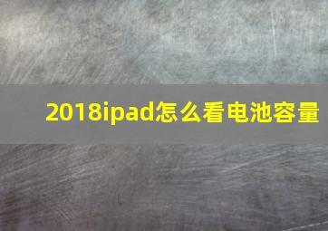 2018ipad怎么看电池容量