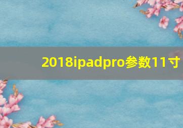 2018ipadpro参数11寸