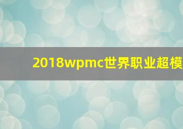 2018wpmc世界职业超模