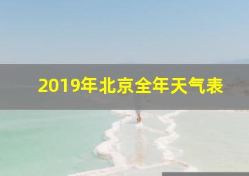 2019年北京全年天气表