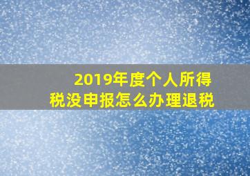 2019年度个人所得税没申报怎么办理退税