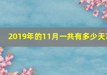 2019年的11月一共有多少天?