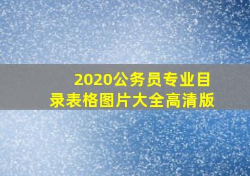 2020公务员专业目录表格图片大全高清版