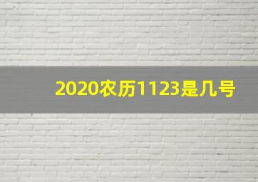 2020农历1123是几号