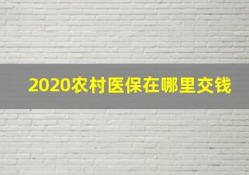 2020农村医保在哪里交钱