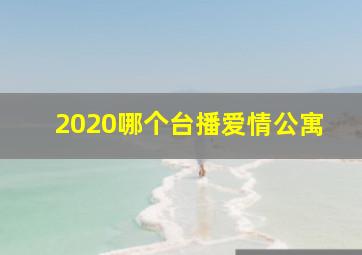 2020哪个台播爱情公寓