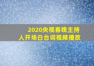 2020央视春晚主持人开场白台词视频播放