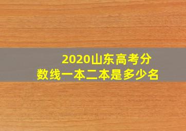 2020山东高考分数线一本二本是多少名