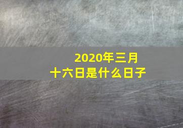 2020年三月十六日是什么日子