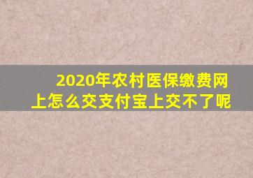 2020年农村医保缴费网上怎么交支付宝上交不了呢