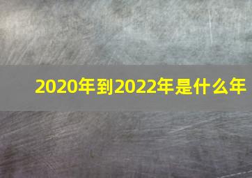 2020年到2022年是什么年