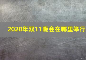 2020年双11晚会在哪里举行