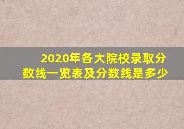 2020年各大院校录取分数线一览表及分数线是多少