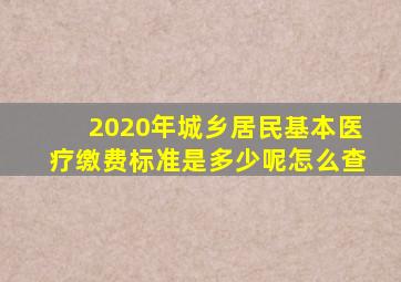 2020年城乡居民基本医疗缴费标准是多少呢怎么查