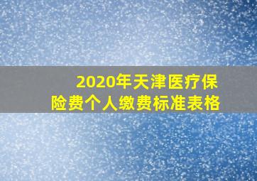 2020年天津医疗保险费个人缴费标准表格