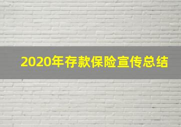 2020年存款保险宣传总结