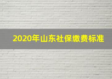 2020年山东社保缴费标准