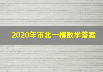 2020年市北一模数学答案