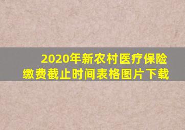 2020年新农村医疗保险缴费截止时间表格图片下载