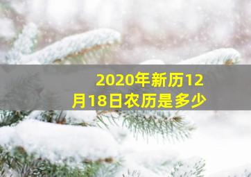 2020年新历12月18日农历是多少