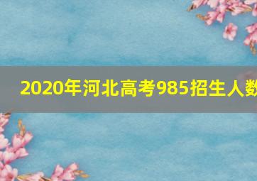 2020年河北高考985招生人数