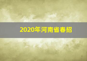 2020年河南省春招