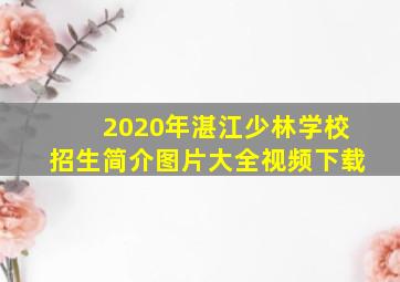 2020年湛江少林学校招生简介图片大全视频下载