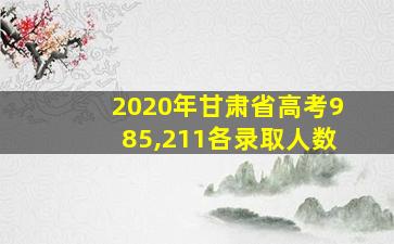 2020年甘肃省高考985,211各录取人数