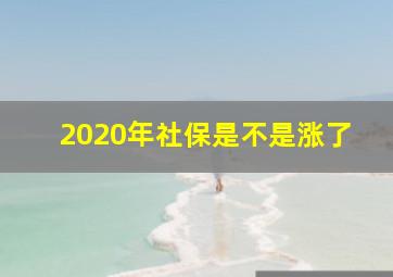 2020年社保是不是涨了