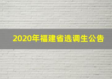 2020年福建省选调生公告