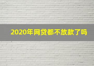 2020年网贷都不放款了吗