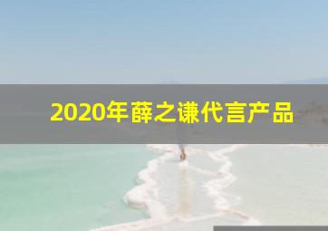 2020年薛之谦代言产品