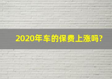 2020年车的保费上涨吗?