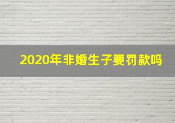 2020年非婚生子要罚款吗