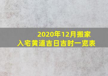 2020年12月搬家入宅黄道吉日吉时一览表