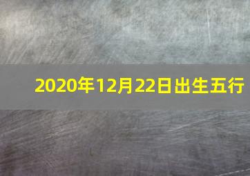 2020年12月22日出生五行