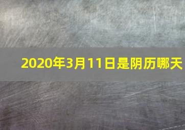 2020年3月11日是阴历哪天