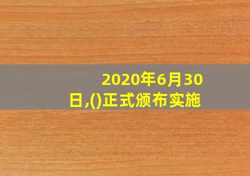 2020年6月30日,()正式颁布实施