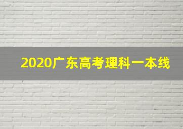 2020广东高考理科一本线