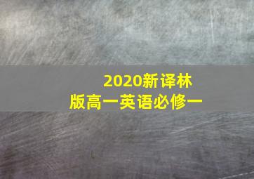 2020新译林版高一英语必修一