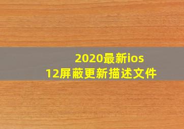 2020最新ios12屏蔽更新描述文件