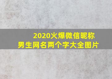 2020火爆微信昵称男生网名两个字大全图片