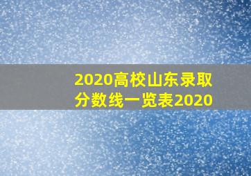 2020高校山东录取分数线一览表2020