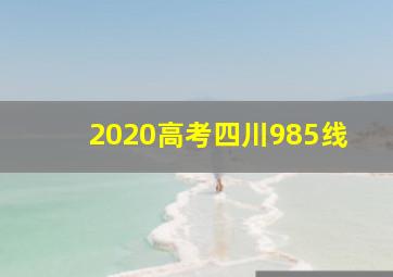 2020高考四川985线