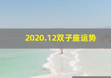 2020.12双子座运势