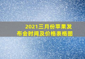 2021三月份苹果发布会时间及价格表格图