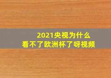 2021央视为什么看不了欧洲杯了呀视频